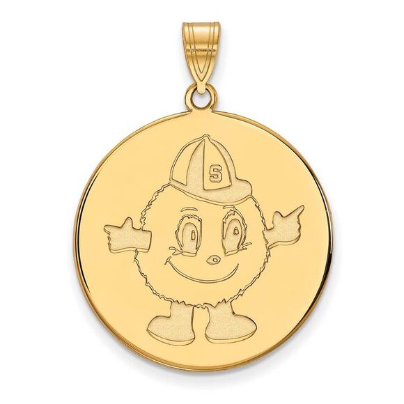 14k Yellow Gold Syracuse U. XL Disc Pendant